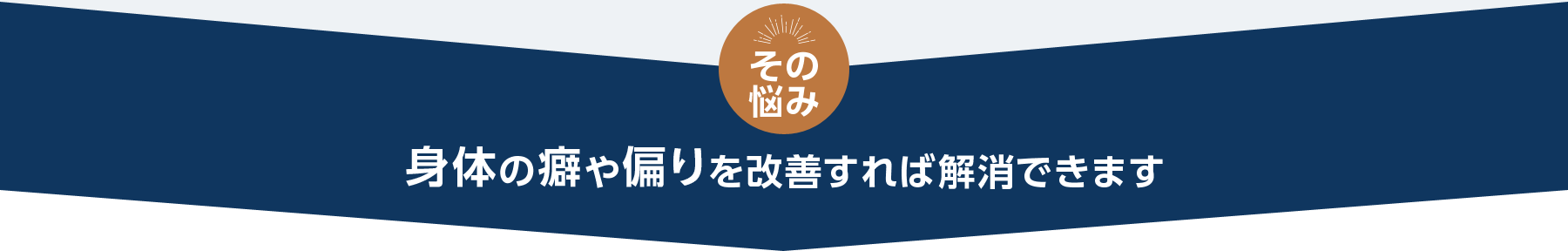 体の癖や偏りを改善すれば解消できます